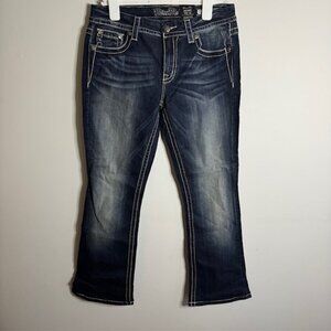 Miss Me Easy Boot Curvy Fit Mid-Rise Bootcut Jeans Embroidered Size 29